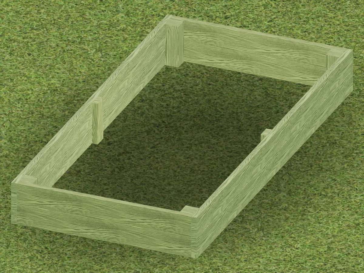 Classic box bed, 3D render