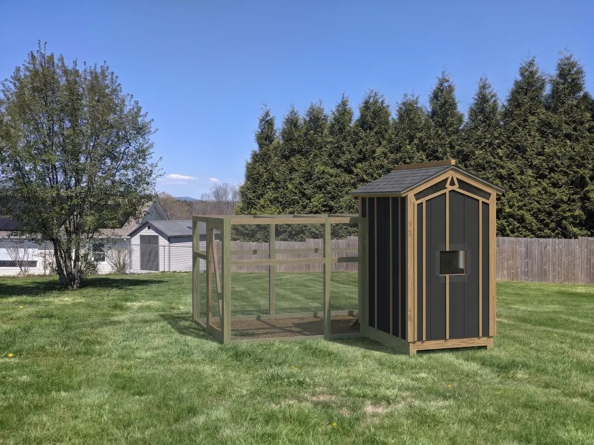 Gable farmhouse coop, Modern Barn style (representative image)