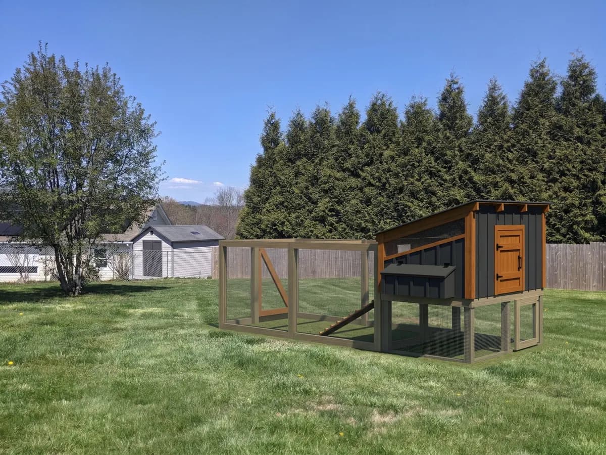 Stilt coop with egg hatch, Modern Barn style (representative image)