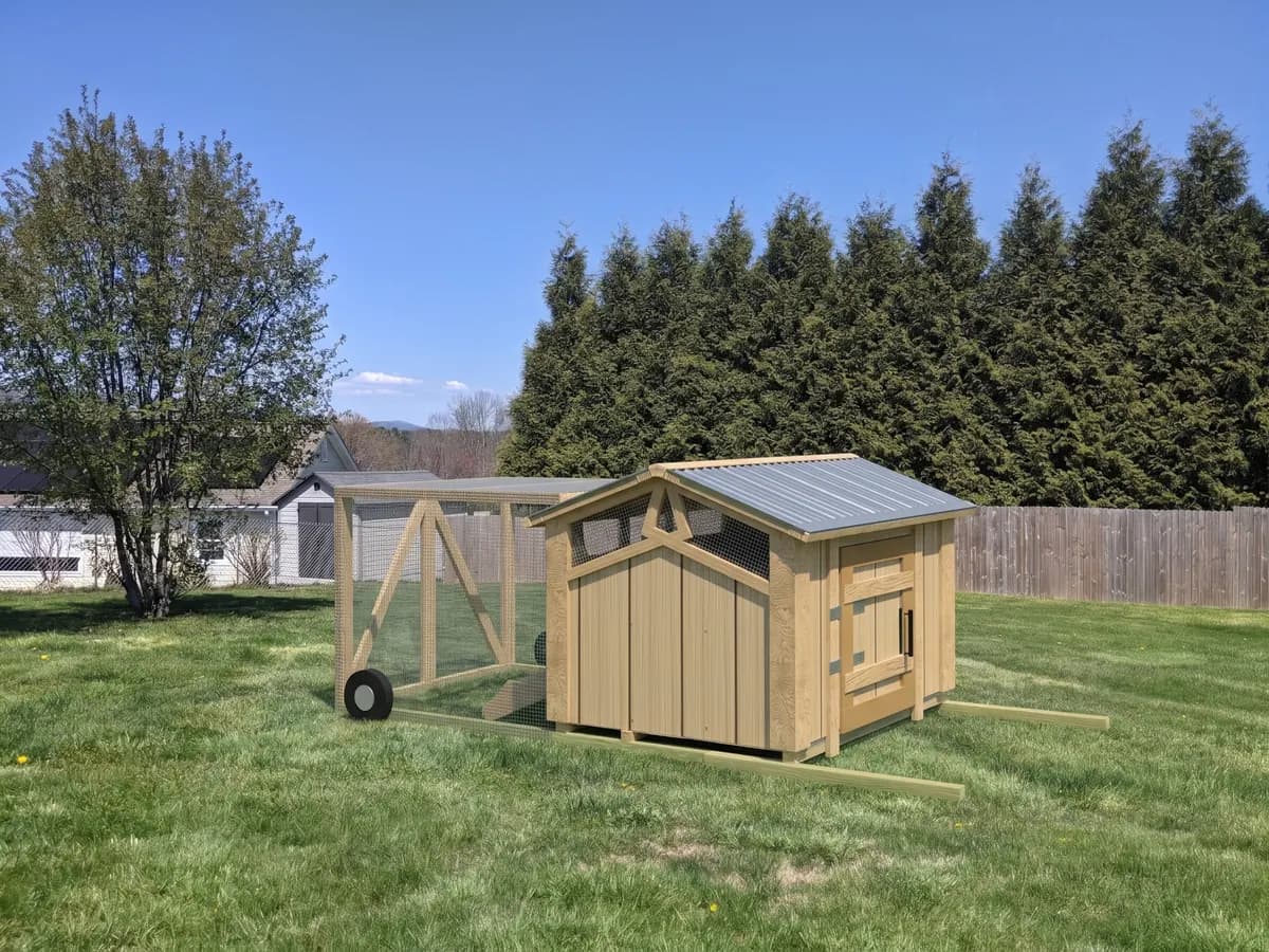 Portable chicken tractor in a backyard (representative image)